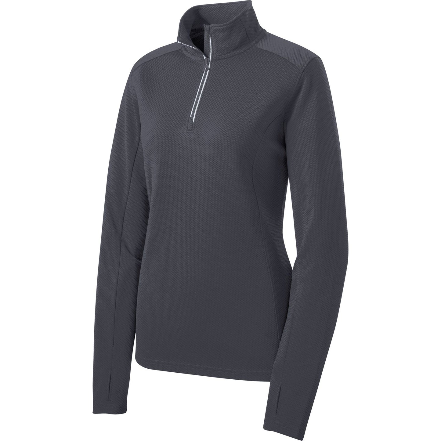 Sport-Tek® Ladies Sport-Wick® Textured 1/4-Zip Pullover
