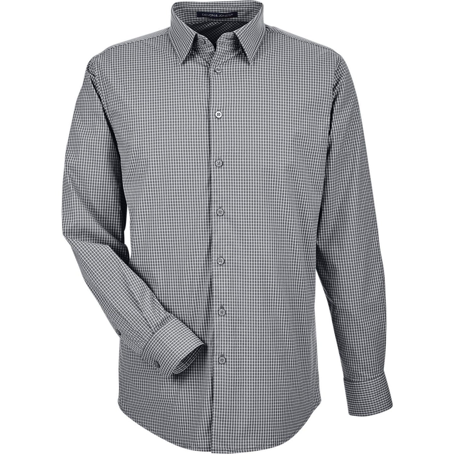 Devon & Jones CrownLux Performance™ Men's Tonal Mini Check Shirt