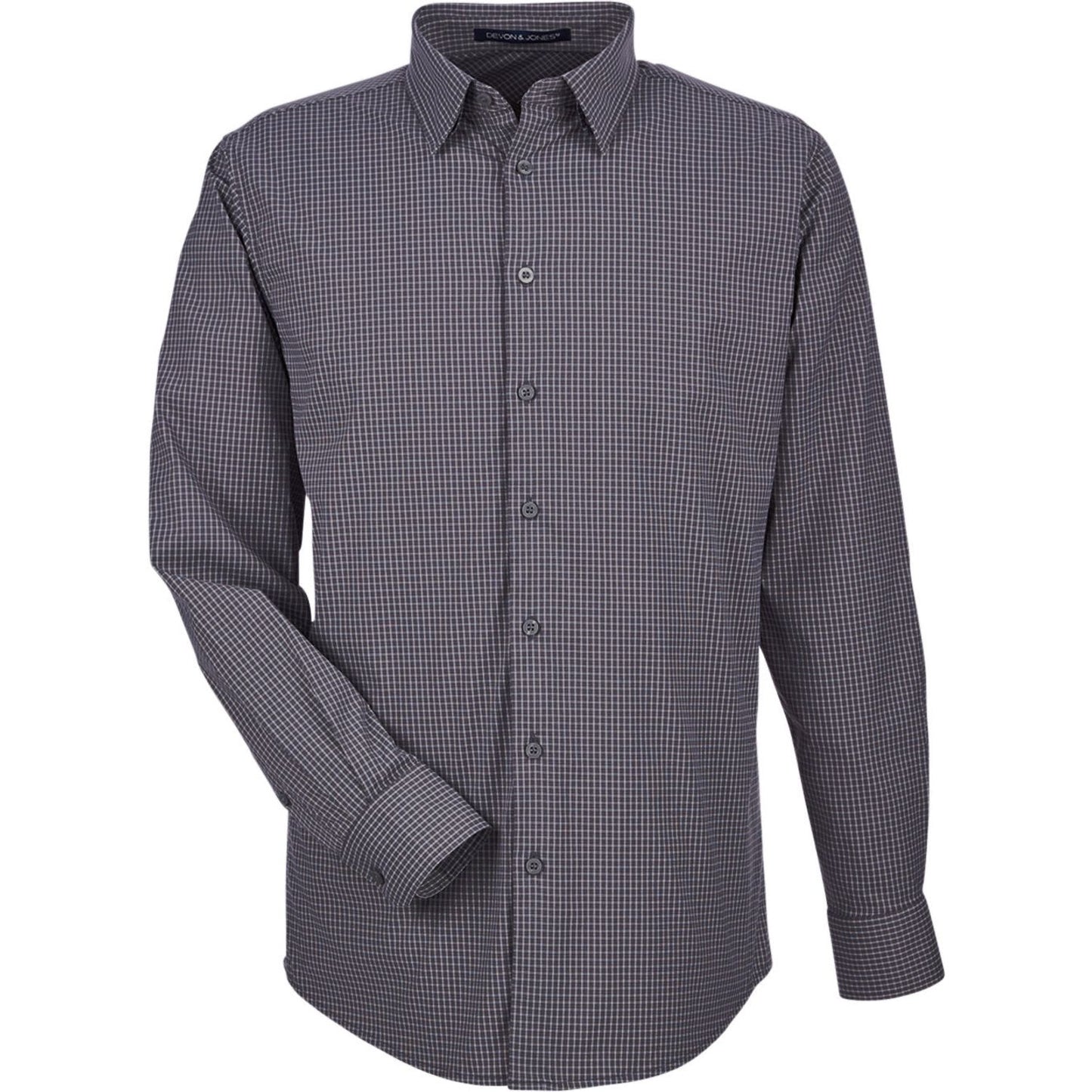 Devon & Jones CrownLux Performance™ Men's Tonal Mini Check Shirt