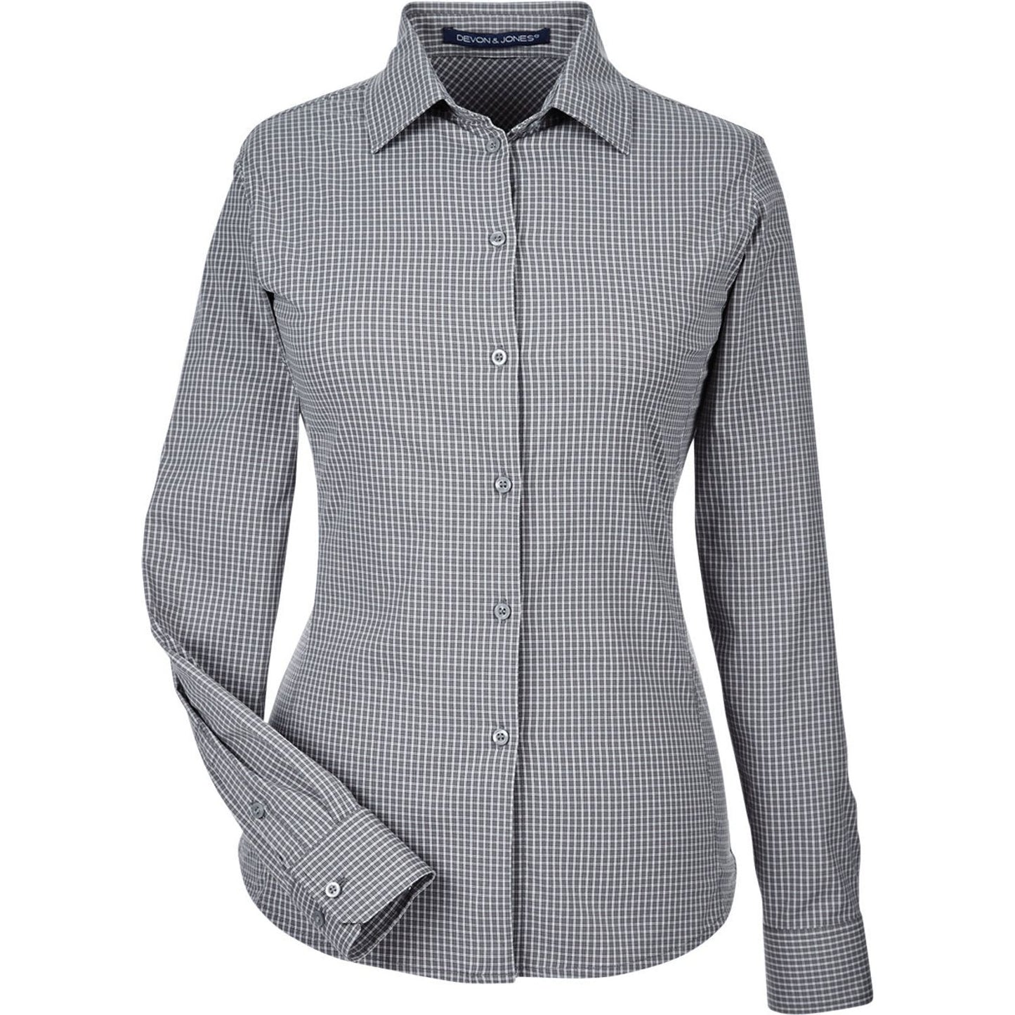 Devon & Jones CrownLux Performance™ Ladies' Tonal Mini Check Shirt